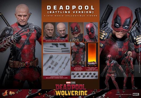 Hot Toys Deadpool and Wolverine - Battle Damaged Deadpool