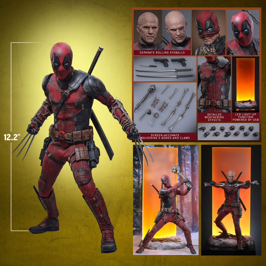 Hot Toys Deadpool and Wolverine - Battle Damaged Deadpool