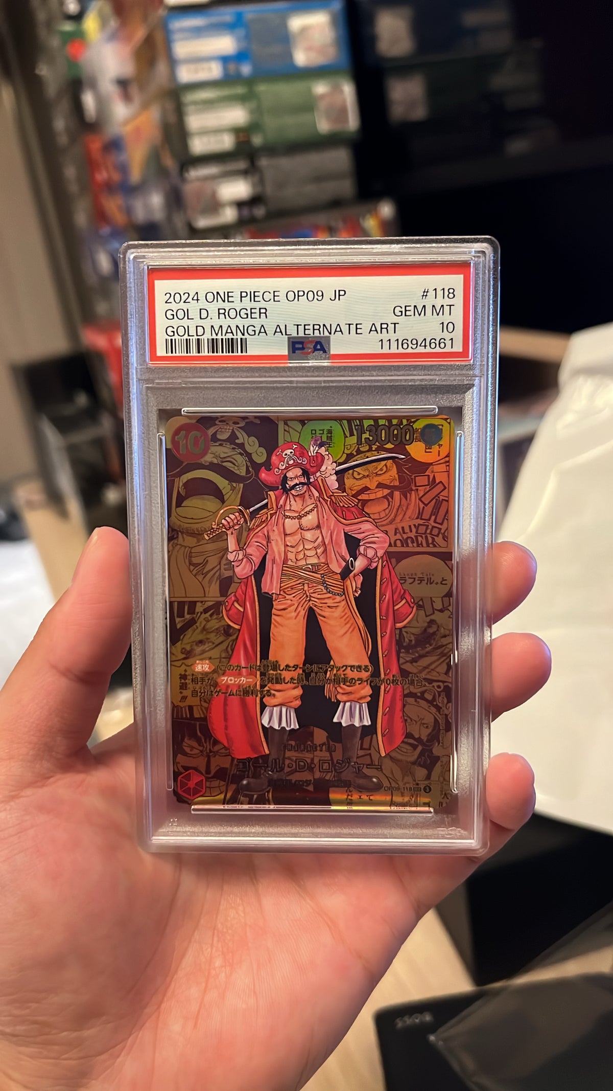 One Piece TCG Gold Manga Roger PSA10