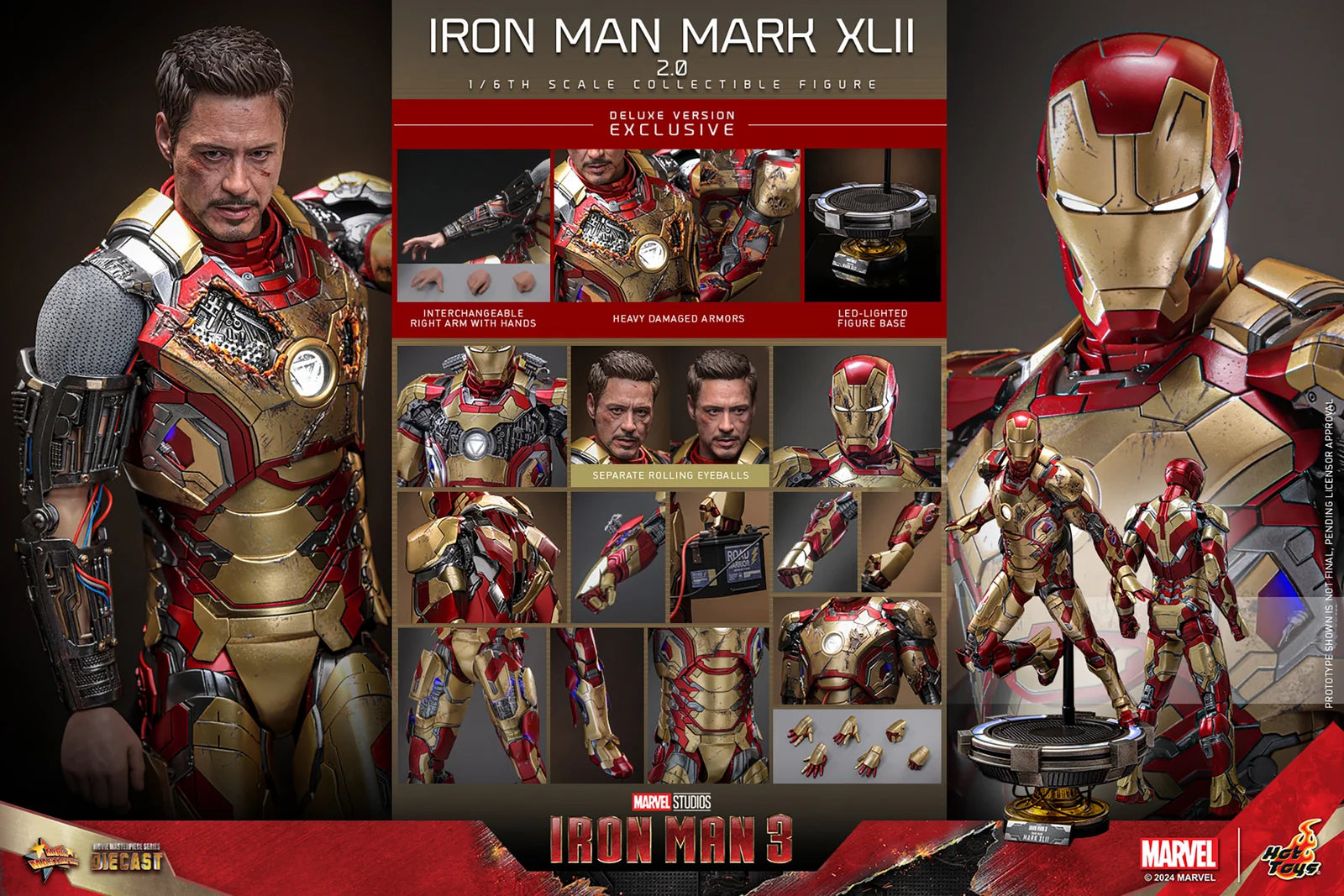 Hot Toys Iron Man 3 Mk 42 2.0 DELUXE EDITION