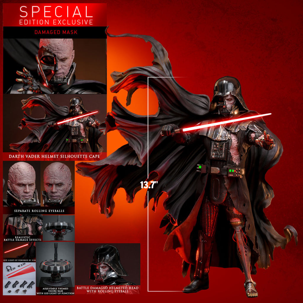 Hot Toys Star Wars Darth Vader Battle Damaged Deluxe Edition WITH BONUS